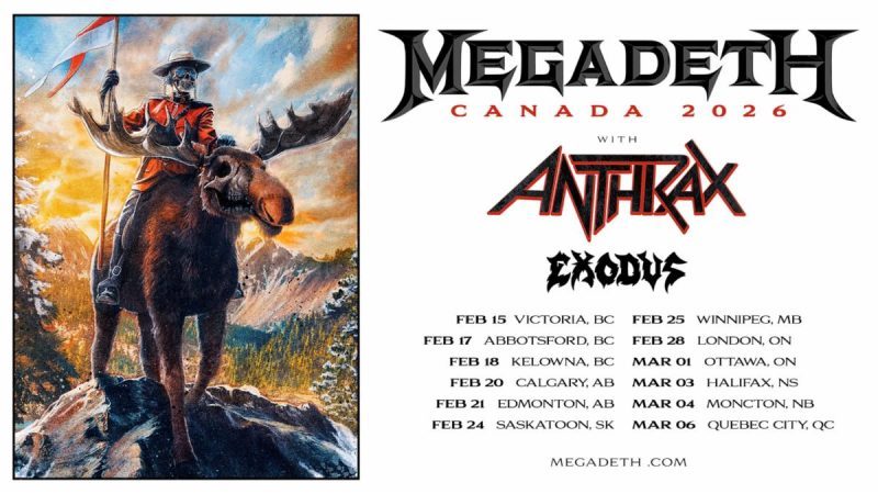 MEGADETH Announce First Run Of 2026 North American Headline Shows; Canadian Dates Kick Off February 15